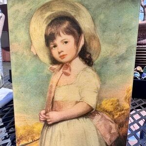 Vintage Music Box with Painting by George Romney, EUC